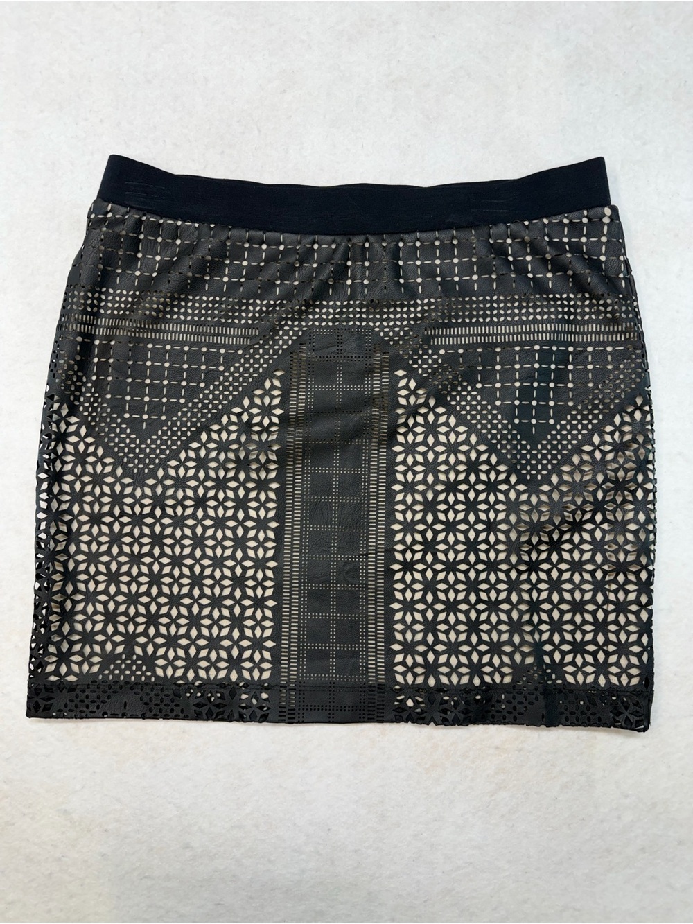 Tart Black Lace Cutout Mini Skirt